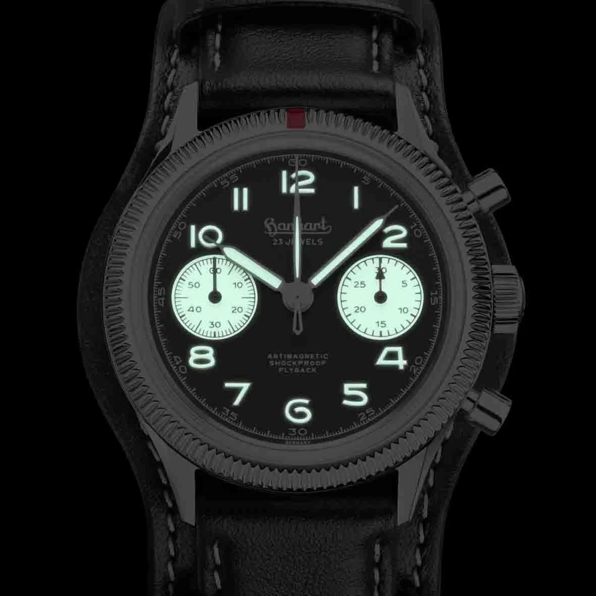 Montre Hanhart 417 ES Flyback Panda - 1954 Mécanique Diamètre 42 Mm- H721.211-7010. – Image 5