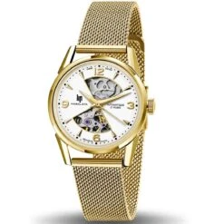 Montre Lip Himalaya 33.5 - Unisexe - Cadran Argent- 33.5 Mm - Acier Et PVD Doré - 671681