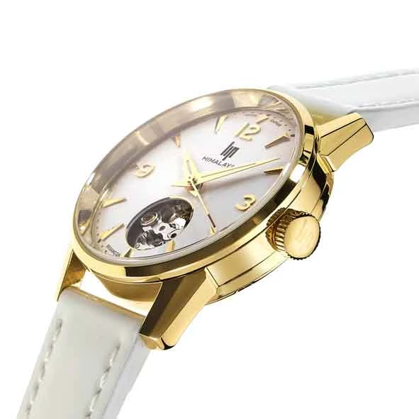 Montre Lip Himalaya 33 Mm Cur Battant - Femme - Cadran Blanc- 33.5 Mm - Acier Et Plaqué Or - 671690 – Image 2