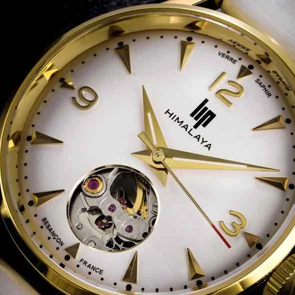 Montre Lip Himalaya 33 Mm Cur Battant - Femme - Cadran Blanc- 33.5 Mm - Acier Et Plaqué Or - 671690 – Image 4
