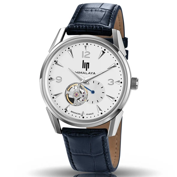 Montre Lip Himalaya Coeur Battant - Homme - Cadran Argent- 40 Mm - Acier Inoxydable - 671255