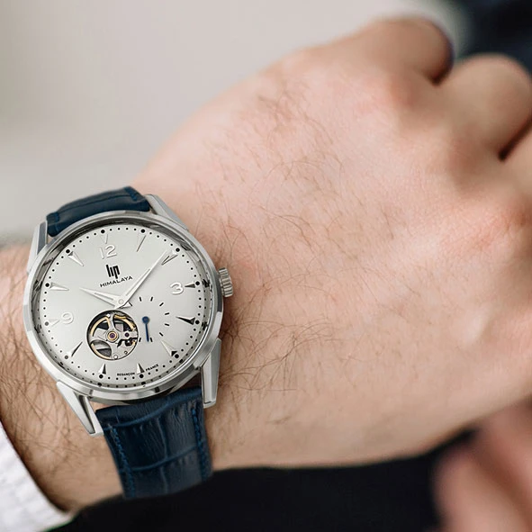 Montre Lip Himalaya Coeur Battant - Homme - Cadran Argent- 40 Mm - Acier Inoxydable - 671255 – Image 5