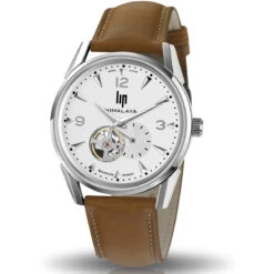 Montre Lip Himalaya Coeur Battant - Homme - Cadran Argent- 40 Mm - Acier Inoxydable - 671558