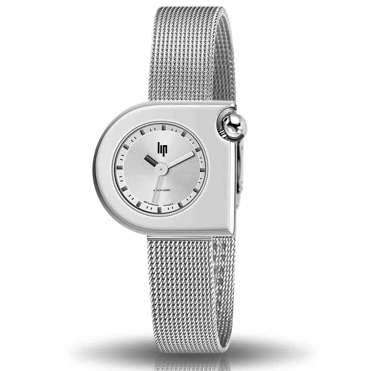 Montre Lip Mach 2000 Mini - - Cadran Argent- 30 X 28 Mm - Acier -671163