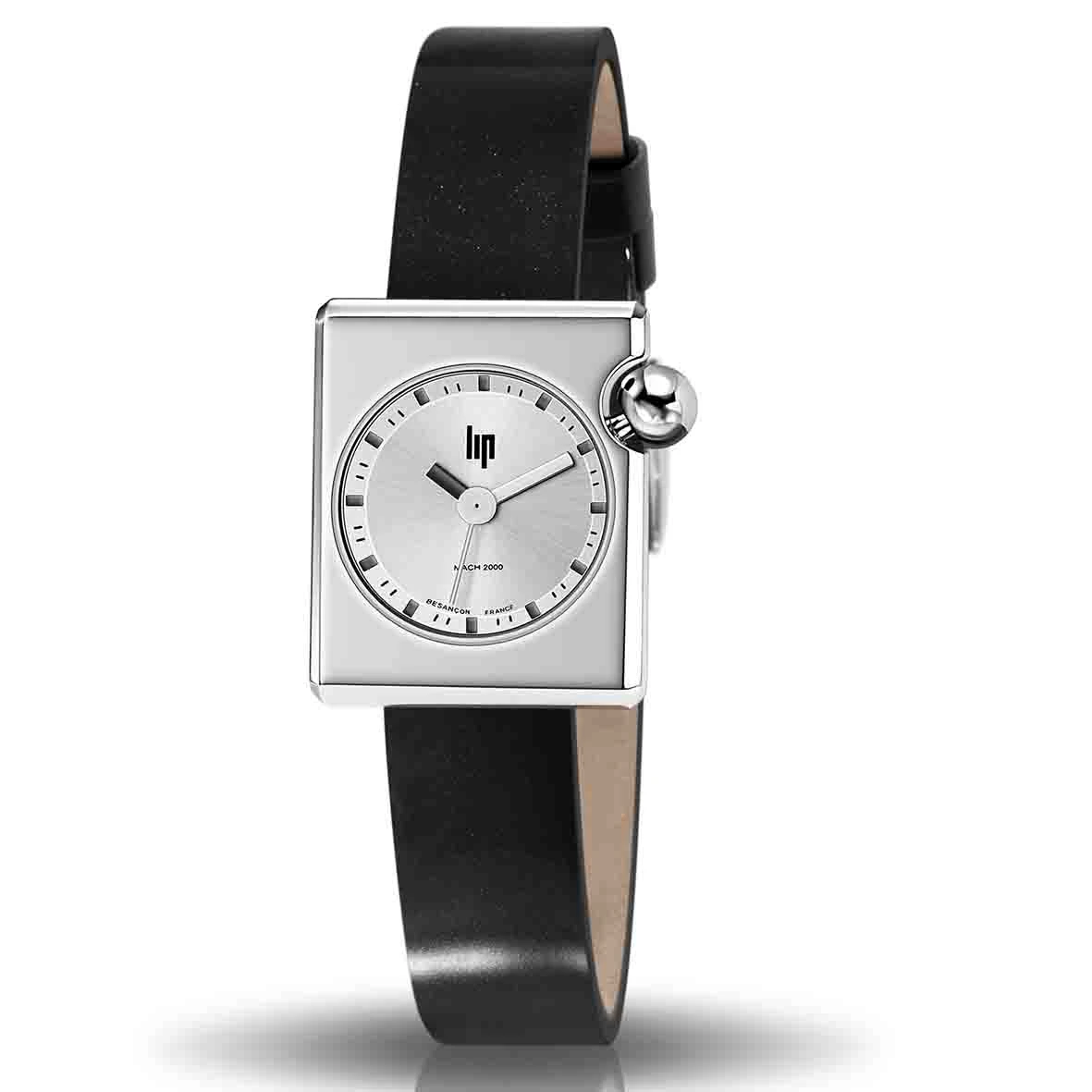 Montre Lip Mach 2000 Mini Square - - Cadran Argent- 30 X 28 Mm - Acier -671171