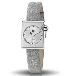 Montre Lip Mach 2000 Mini Square - - Cadran Argent- 30 X 28 Mm - Acier -671176