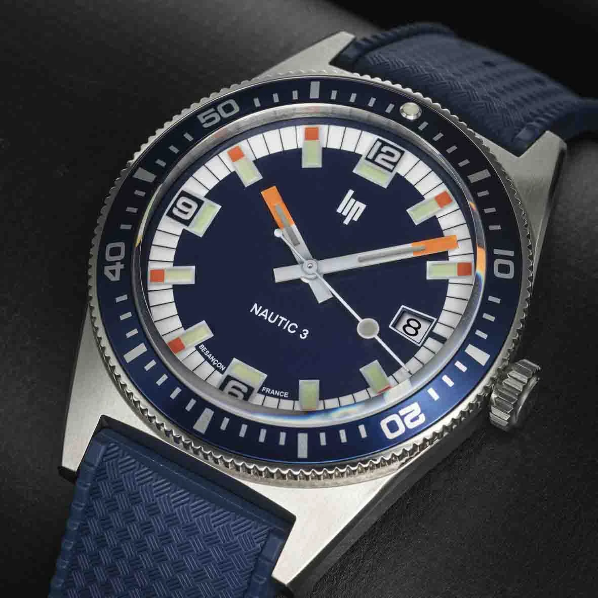 Montre Lip Nautic 3 671851- Homme - Cadran Bleu- 39 Mm - Acier Inoxydable – Image 5