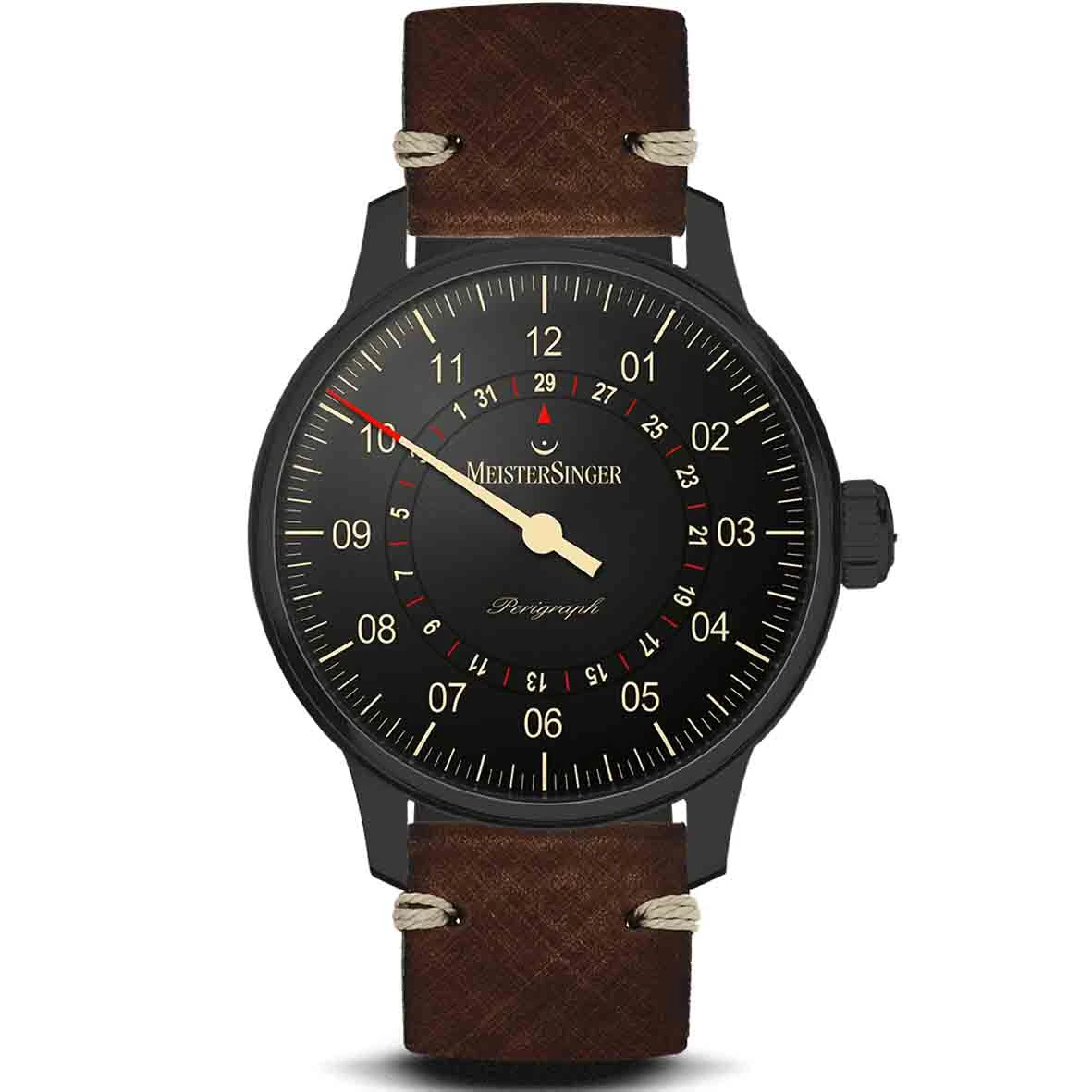 Montre MeisterSinger Pangaea Date Auto - Noir-radium Vieilli 43 Mm- AM1002BL
