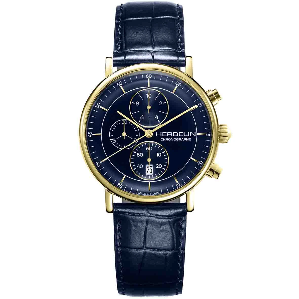 Montre Michel Herbelin Inspiration Quartz Cadran Bleu Bracelet Cuir - 35647P15