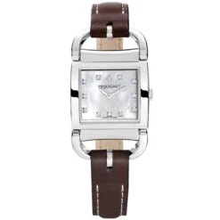 Montre Pequignet Attellage Quartz - Cadran Nacre Blanc - Bracelet Marron Foncé - 5894503CD