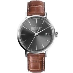 Montre Pequignet Manufacture Attitude Automatique Cadran Gris Foncé - 9060343-AM