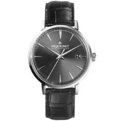 Montre Pequignet Manufacture Attitude Automatique Cadran Gris Foncé - 9060343-AN