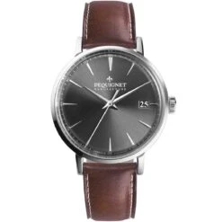 Montre Pequignet Manufacture Attitude Automatique Cadran Gris Foncé - 9060343-CM