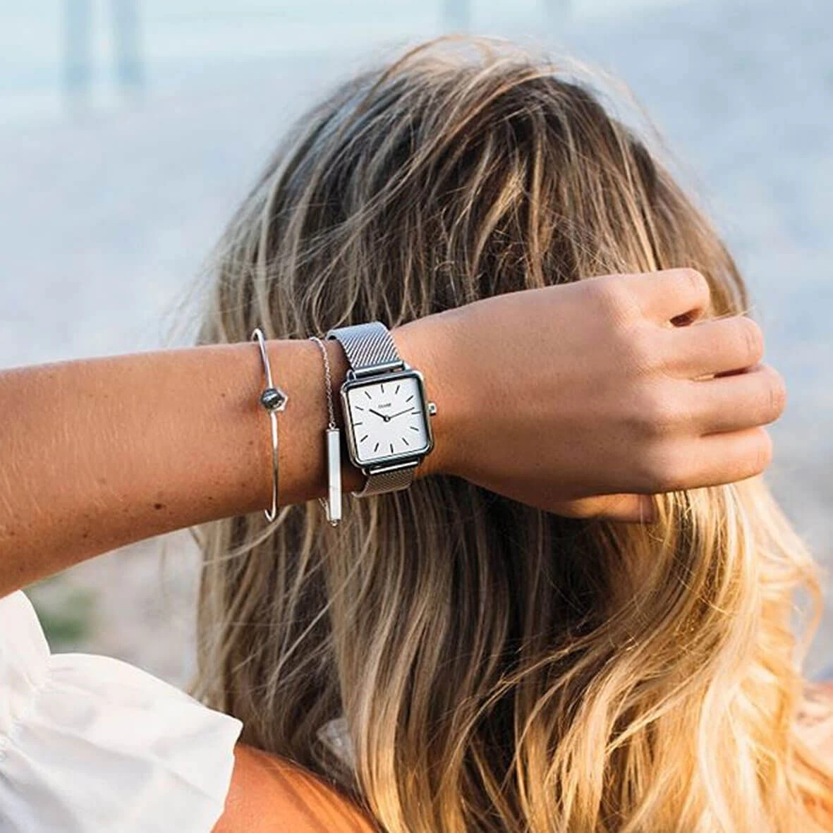 Cluse Tétragone Silver Mesh/White - 28.5 Mm - CW0101207003 – Image 4